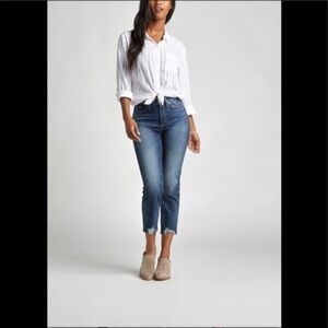 EUC Silver Jeans Calley Slim Crop High Waist